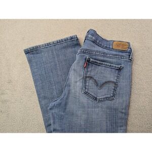 Levis 515 Boot Cut Jeans Womens Size 6 Medium Wash Distressed Denim
